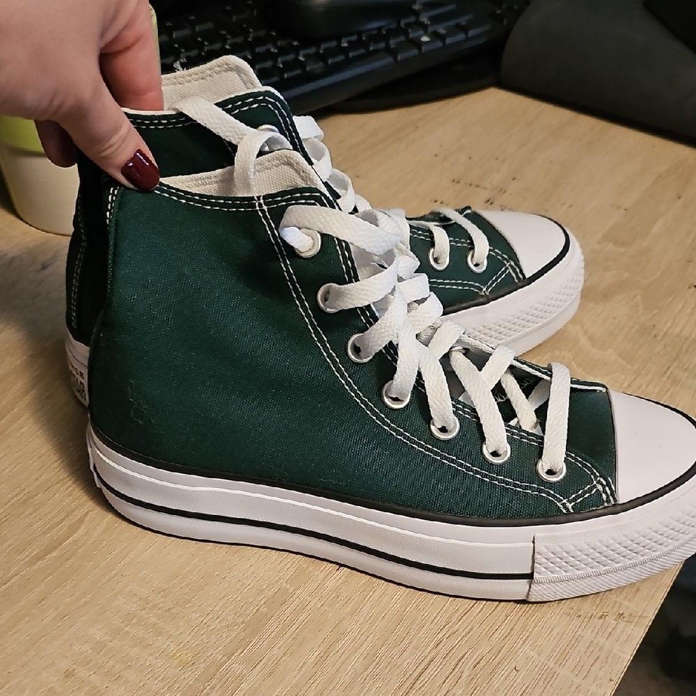 Converse Clover Green Platform Hi Tops